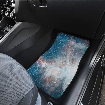 White Cloud Galaxy Space Print Front and Back Car Floor Mats