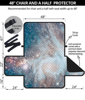 White Cloud Galaxy Space Print Half Sofa Protector