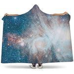 White Cloud Galaxy Space Print Hooded Blanket