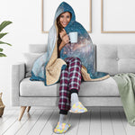 White Cloud Galaxy Space Print Hooded Blanket