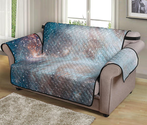 White Cloud Galaxy Space Print Loveseat Protector