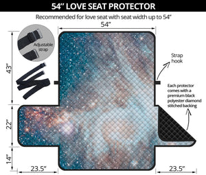 White Cloud Galaxy Space Print Loveseat Protector