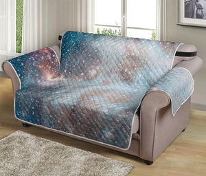 White Cloud Galaxy Space Print Loveseat Protector