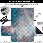 White Cloud Galaxy Space Print Loveseat Protector