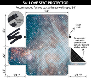 White Cloud Galaxy Space Print Loveseat Protector