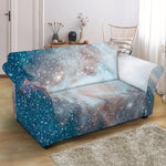 White Cloud Galaxy Space Print Loveseat Slipcover