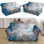 White Cloud Galaxy Space Print Loveseat Slipcover