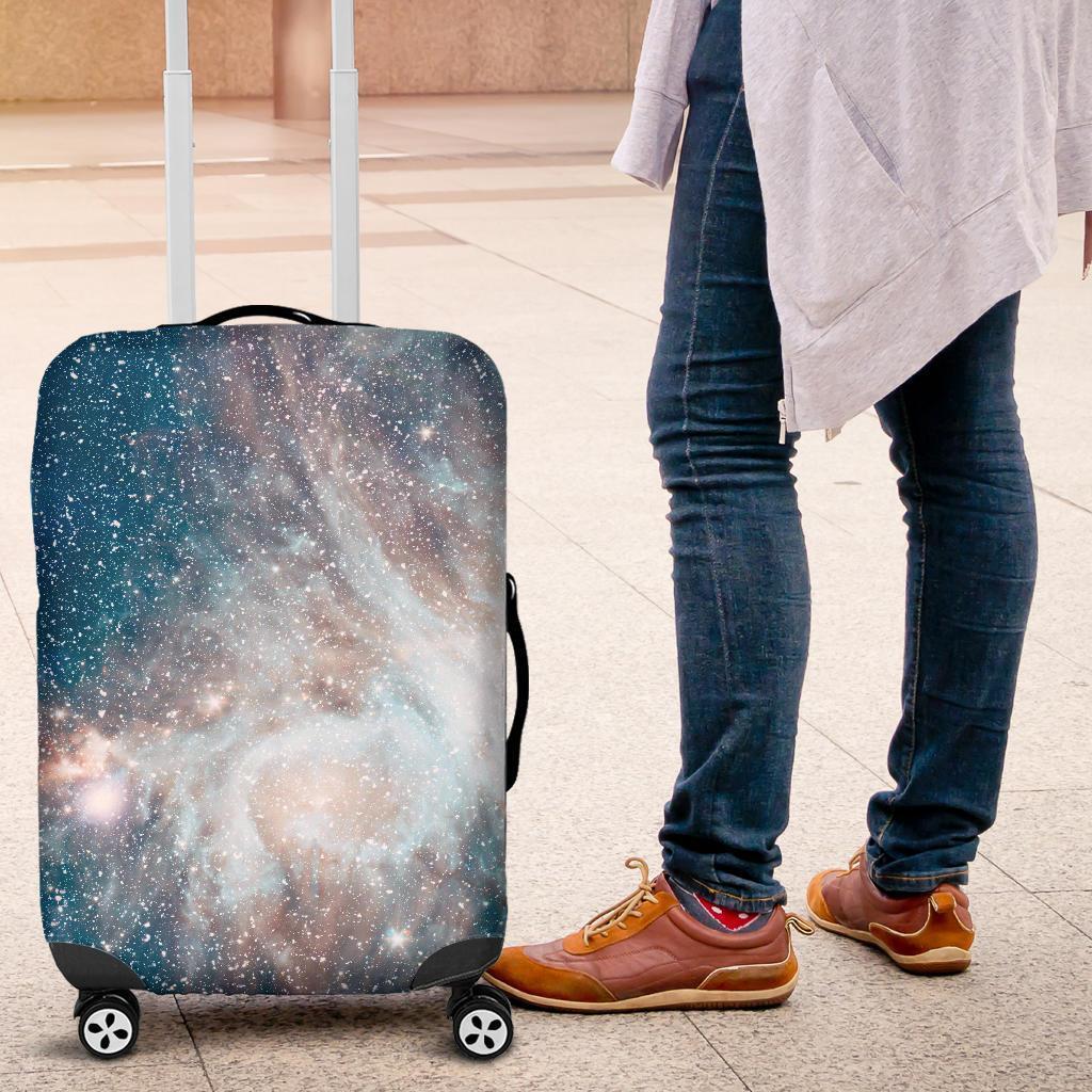 White Cloud Galaxy Space Print Luggage Cover GearFrost