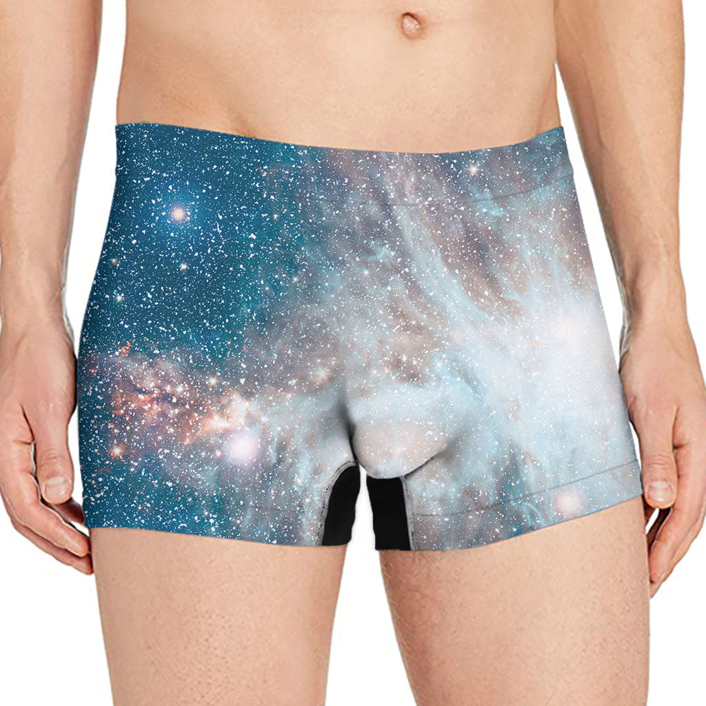 White Cloud Galaxy Space Print Men's Boxer Briefs