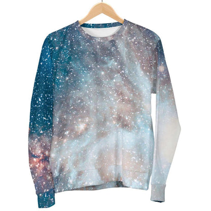 White Cloud Galaxy Space Print Men's Crewneck Sweatshirt GearFrost