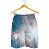 White Cloud Galaxy Space Print Men's Shorts