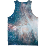 White Cloud Galaxy Space Print Men's Tank Top