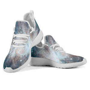 White Cloud Galaxy Space Print Mesh Knit Shoes GearFrost