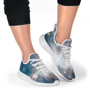 White Cloud Galaxy Space Print Mesh Knit Shoes GearFrost