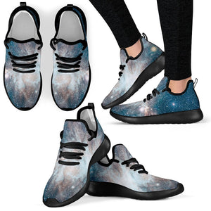 White Cloud Galaxy Space Print Mesh Knit Shoes GearFrost