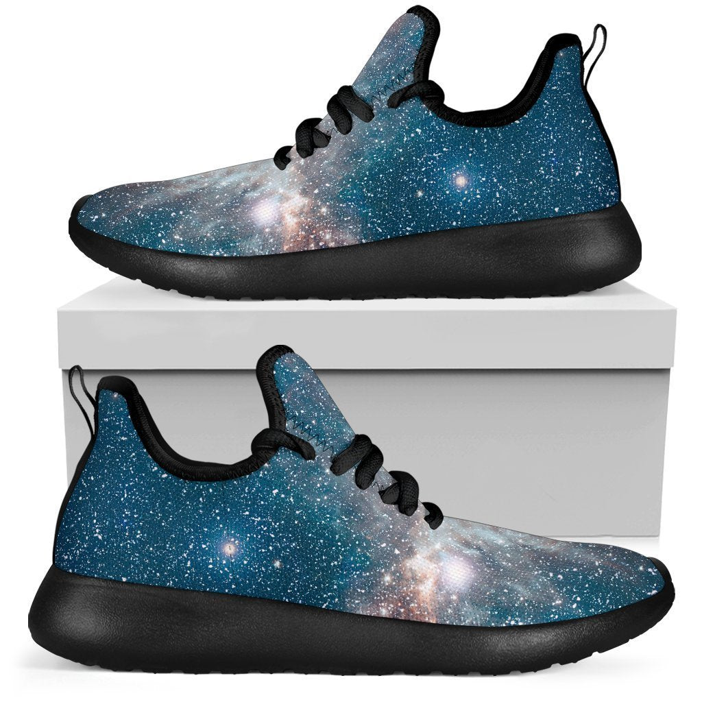 White Cloud Galaxy Space Print Mesh Knit Shoes GearFrost