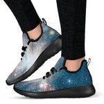 White Cloud Galaxy Space Print Mesh Knit Shoes GearFrost