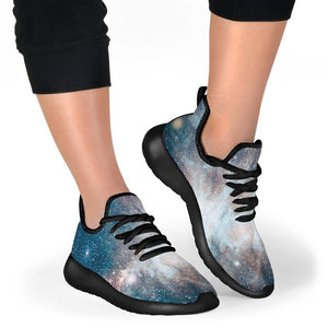 White Cloud Galaxy Space Print Mesh Knit Shoes GearFrost