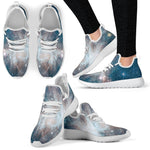 White Cloud Galaxy Space Print Mesh Knit Shoes GearFrost