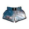 White Cloud Galaxy Space Print Muay Thai Boxing Shorts