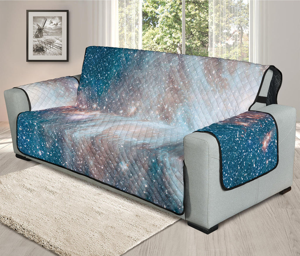 White Cloud Galaxy Space Print Oversized Sofa Protector