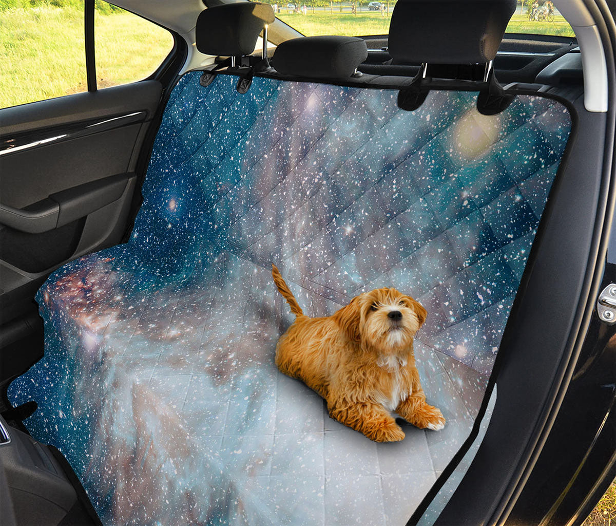 White Cloud Galaxy Space Print Pet Car Back Seat Cover