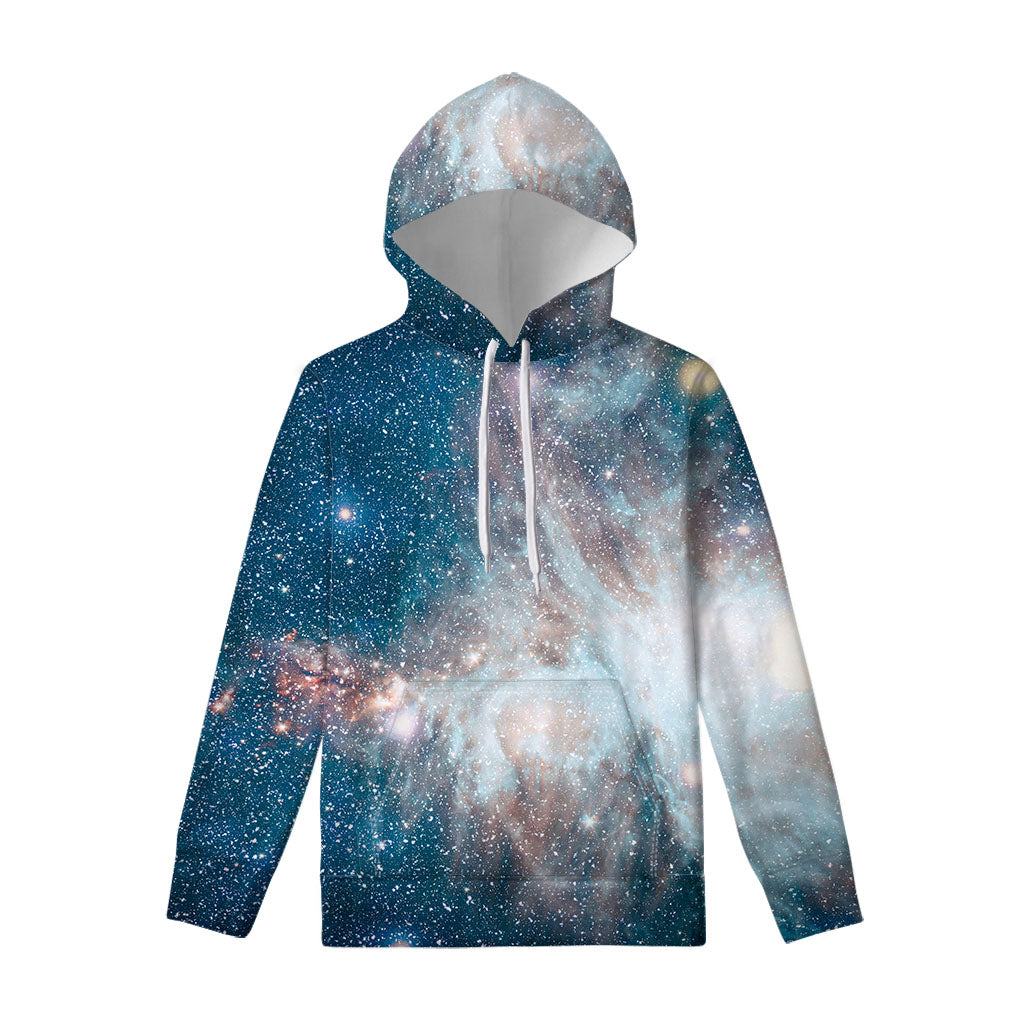 White Cloud Galaxy Space Print Pullover Hoodie