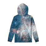 White Cloud Galaxy Space Print Pullover Hoodie