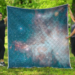 White Cloud Galaxy Space Print Quilt