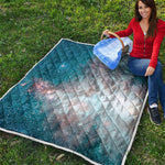 White Cloud Galaxy Space Print Quilt