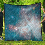 White Cloud Galaxy Space Print Quilt