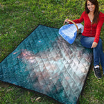 White Cloud Galaxy Space Print Quilt