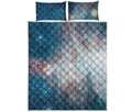 White Cloud Galaxy Space Print Quilt Bed Set