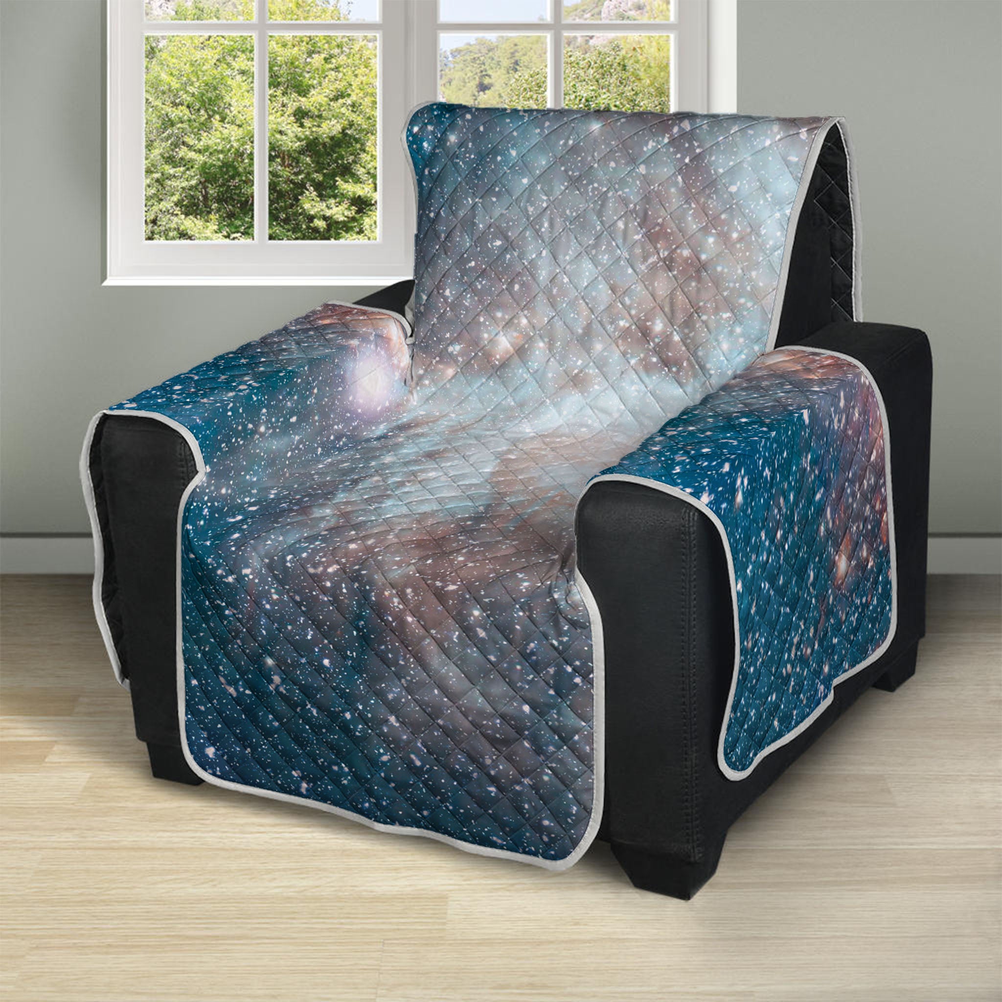 White Cloud Galaxy Space Print Recliner Protector