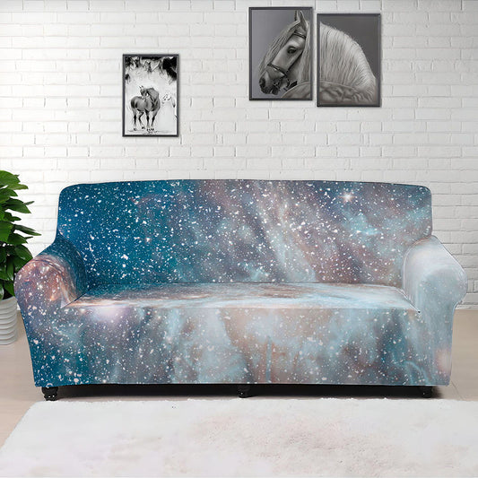 White Cloud Galaxy Space Print Sofa Cover
