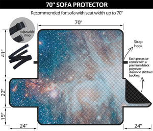 White Cloud Galaxy Space Print Sofa Protector