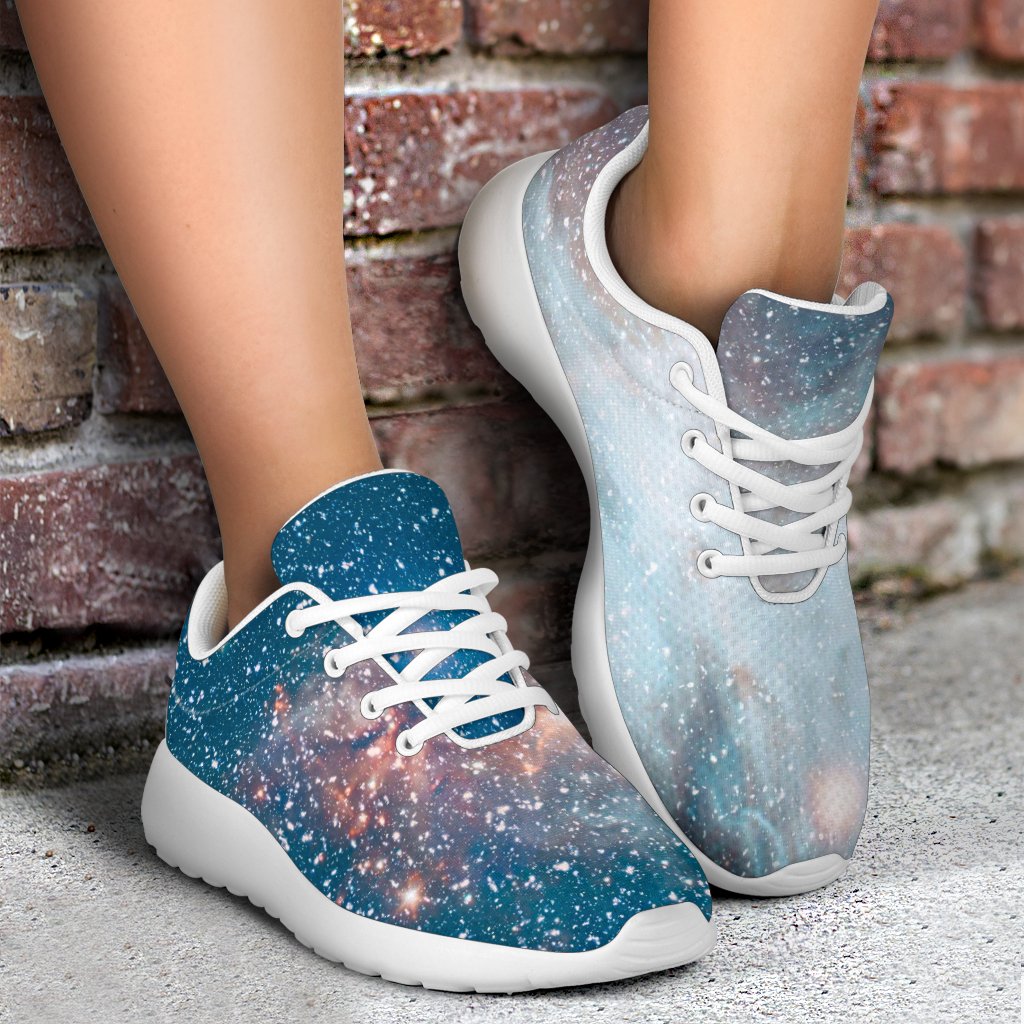 White Cloud Galaxy Space Print Sport Shoes GearFrost