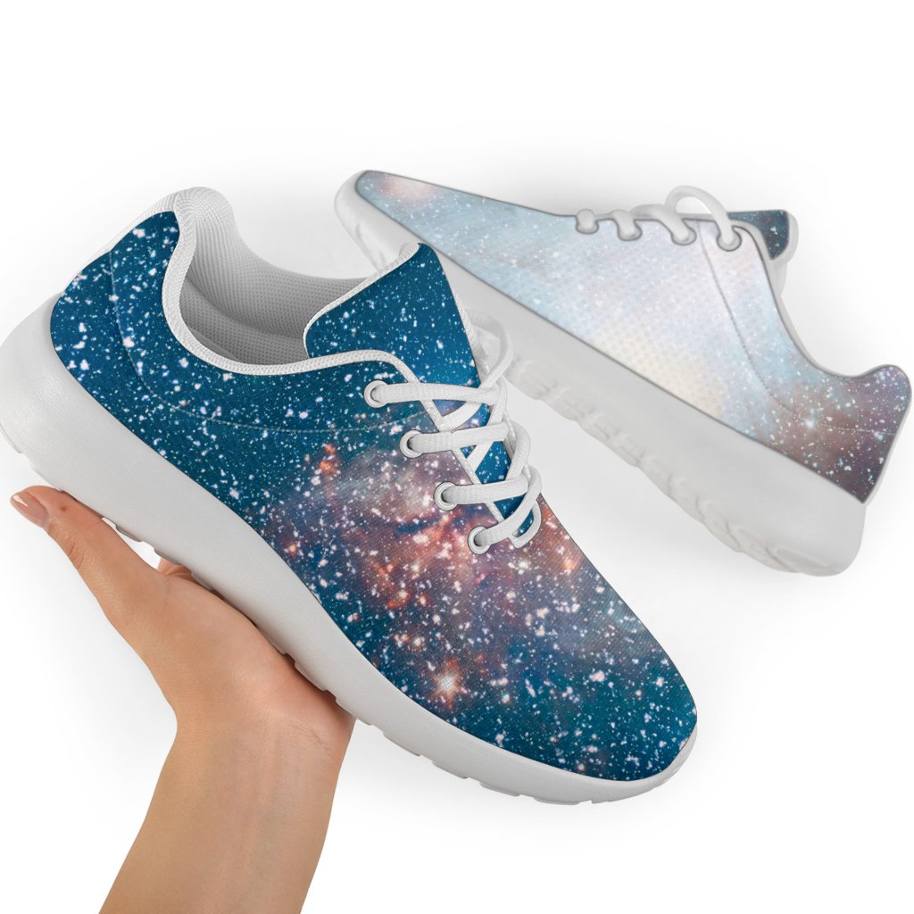 White Cloud Galaxy Space Print Sport Shoes GearFrost