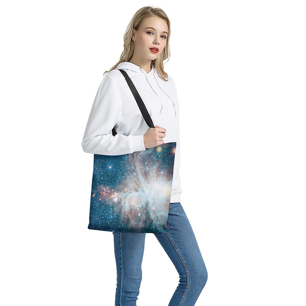 White Cloud Galaxy Space Print Tote Bag