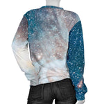 White Cloud Galaxy Space Print Women's Crewneck Sweatshirt GearFrost