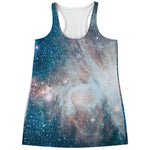 White Cloud Galaxy Space Print Women's Racerback Tank Top