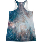 White Cloud Galaxy Space Print Women's Racerback Tank Top