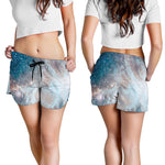 White Cloud Galaxy Space Print Women's Shorts