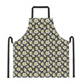 White Daffodil Flower Pattern Print Apron