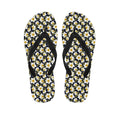 White Daffodil Flower Pattern Print Flip Flops