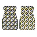 White Daffodil Flower Pattern Print Front Car Floor Mats