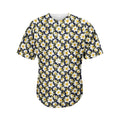 White Daffodil Flower Pattern Print Men's Baseball Jersey