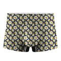 White Daffodil Flower Pattern Print Men's Boxer Briefs