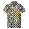White Daffodil Flower Pattern Print Men's Short Sleeve Shirt