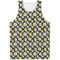 White Daffodil Flower Pattern Print Men's Tank Top